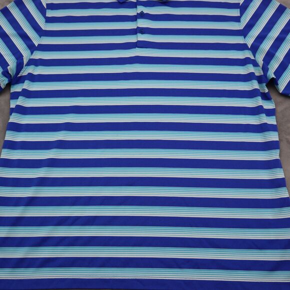 Nike Golf Polo Shirt Men XL Extra Blue Striped Casual Dri Fit Golfer Stretch Cam - Picture 10 of 16